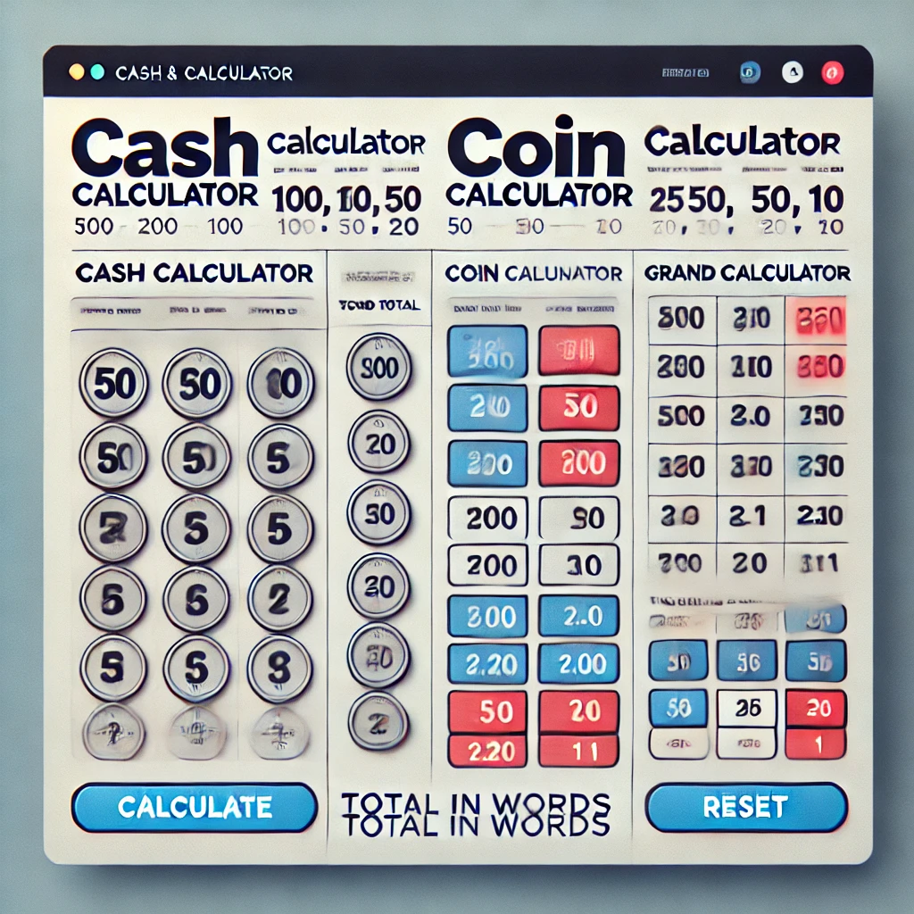 Cash and Coin Calculator